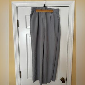 Gray Abercrombie Sloane Tailored Wide Leg Pant trouser
